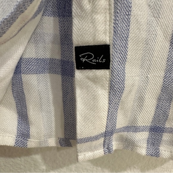 Rails Britt Short Sleeve Button Down Plaid Top Small - Picture 5 of 8